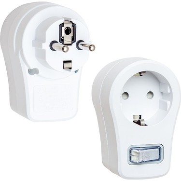 POWER MASTER TEKLİ BEYAZ ANAHTARLI AKIM KORUMALI PRİZ